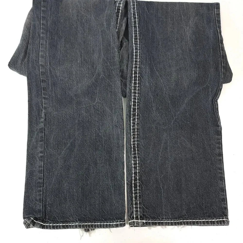 True Religion Men's Joey Row Seat Black Jeans 37x35‎ (Actual) Missing Pocket